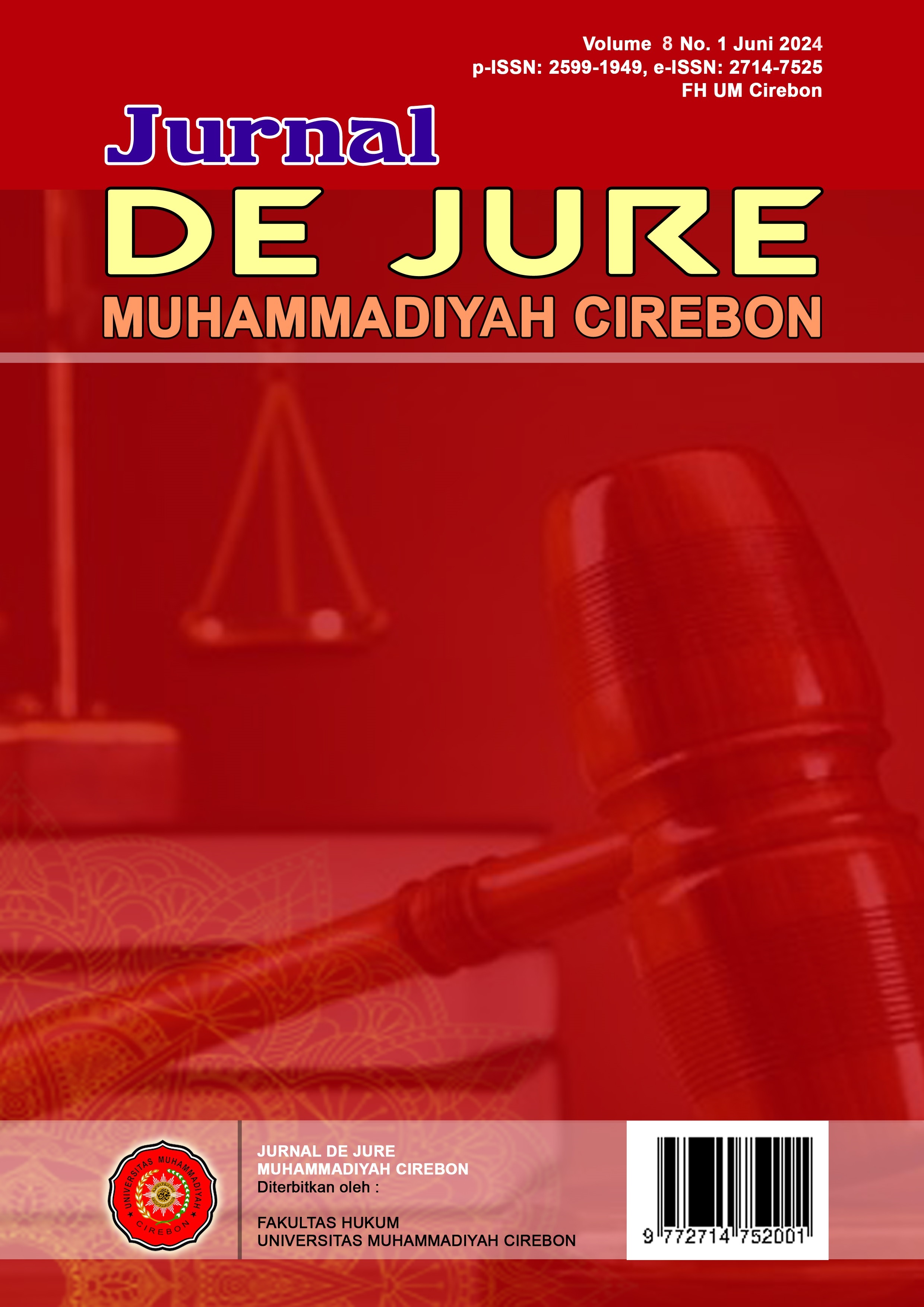 					Lihat Vol 8 No 1 (2024): De Jure Muhammadiyah Cirebon (DJMC)
				