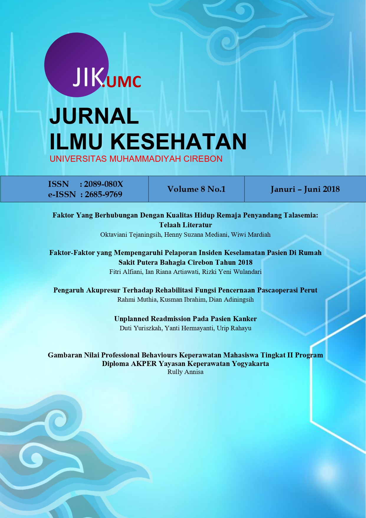 					View Vol. 8 No. 1 (2018): Edisi Januari - Juni 2018
				