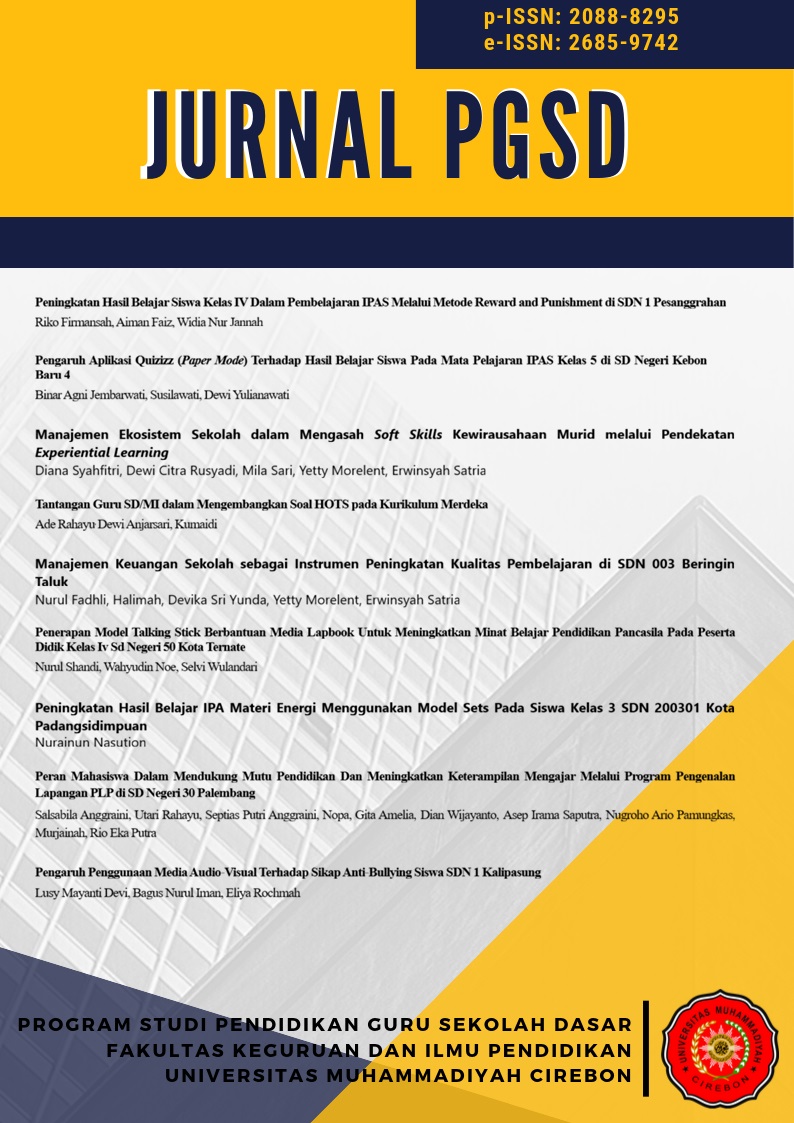 					View Vol. 12 No. 1 (2026): Jurnal PGSD Volume 12 (1) Januari-Juni 2026
				